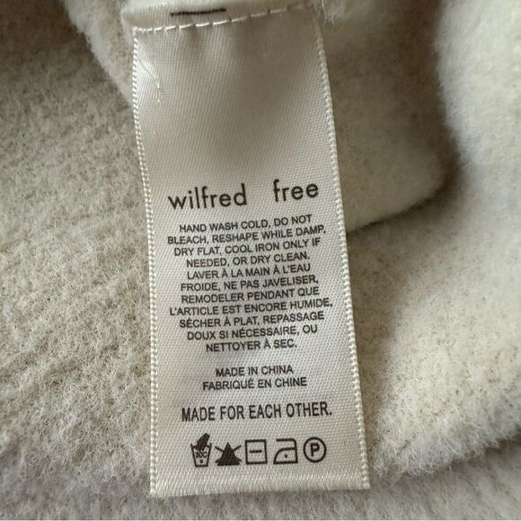 Aritzia Wilfred Free Hush Knit V Neck Sweater Birch White Oversized Medium - Picture 5 of 5